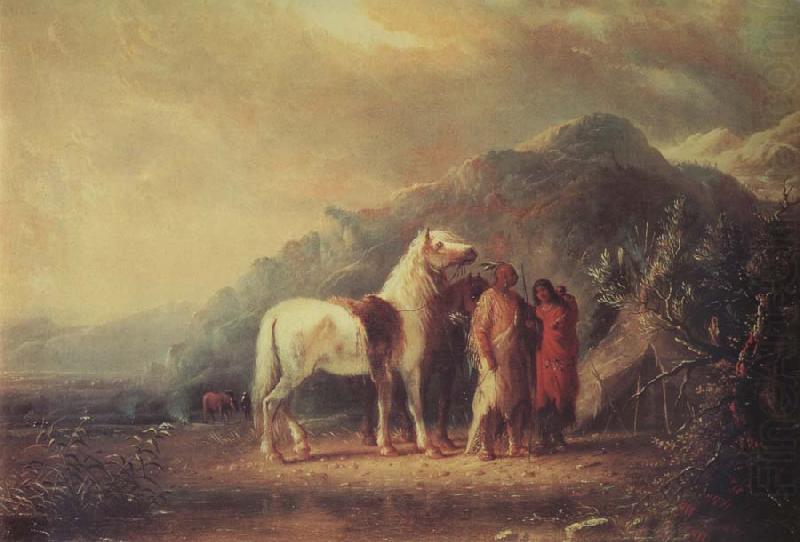 Alfred Jacob Miller Sioux camp Scene china oil painting image